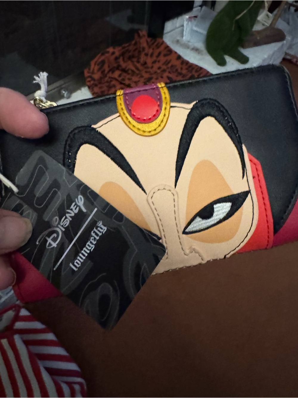 Disney Loungefly Jafar Face Zip Wallet - Black, Cream, Red, Yellow
